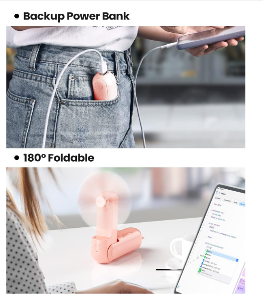 mini handheld fan with stylish features